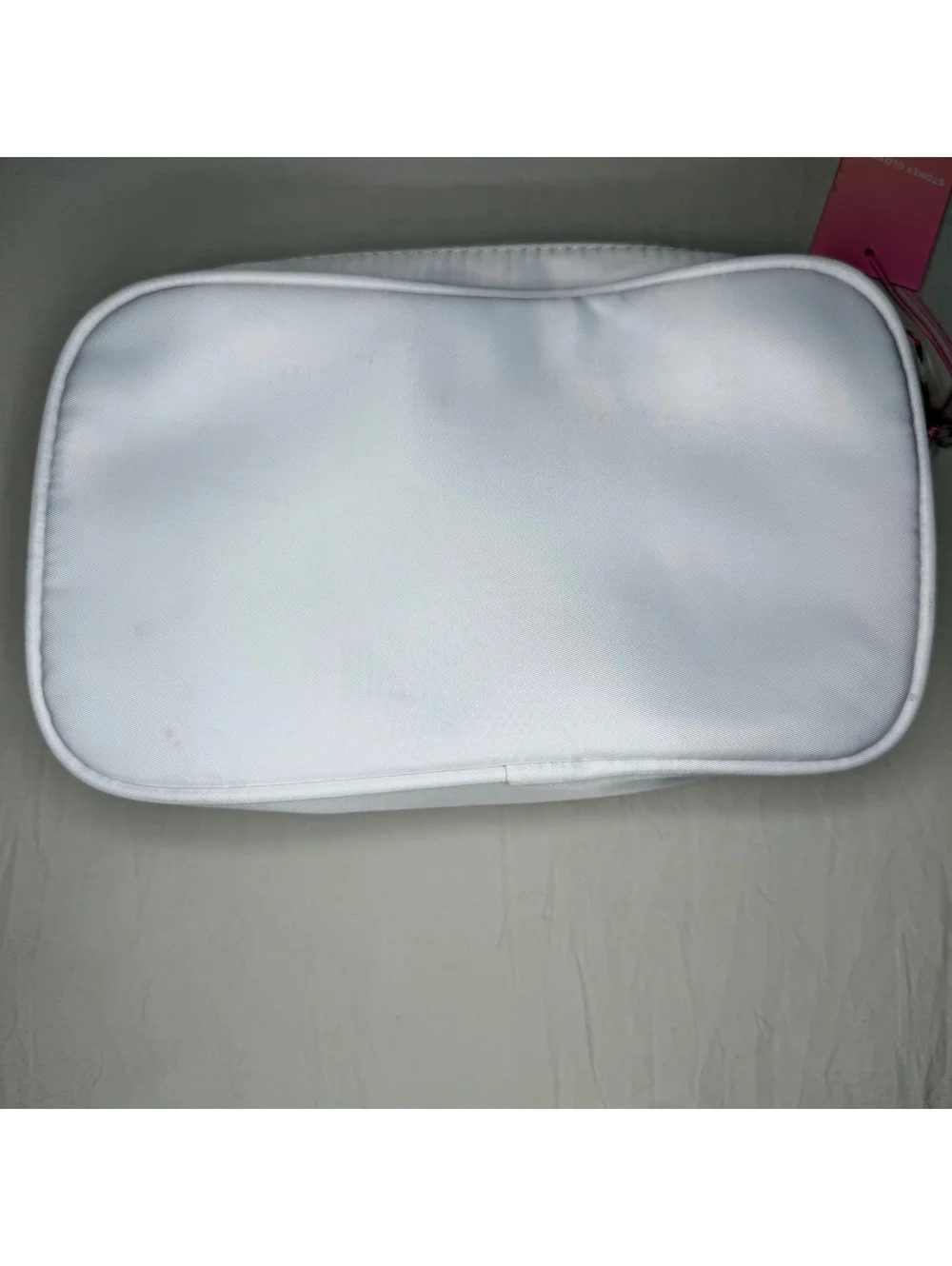Stoney Clover LN Target White Pastel Gingham Clear Front Zipper Close Makeup Bag